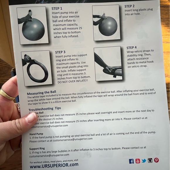 BRAND NEW URSUPERIOR Bosu Ball Exercise Set - Picture 3 of 4